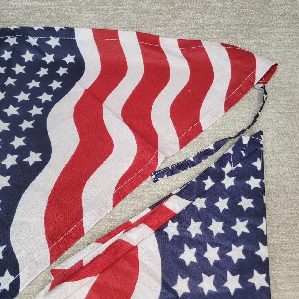 Set of 12 USA American Flag Bandannas Kerchief Facemask 100% Cotton Lot NEW